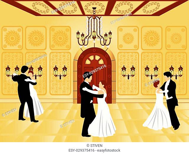 Illustration of dancing prince and princess Stock Photos and Images |  agefotostock