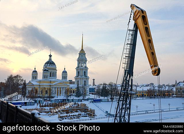 RUSSIA, YAROSLAVL REGION - DECEMBER 16, 2023: A view of the Transfiguration Cathedral in the town of Rybinsk. Vladimir Smirnov/TASS