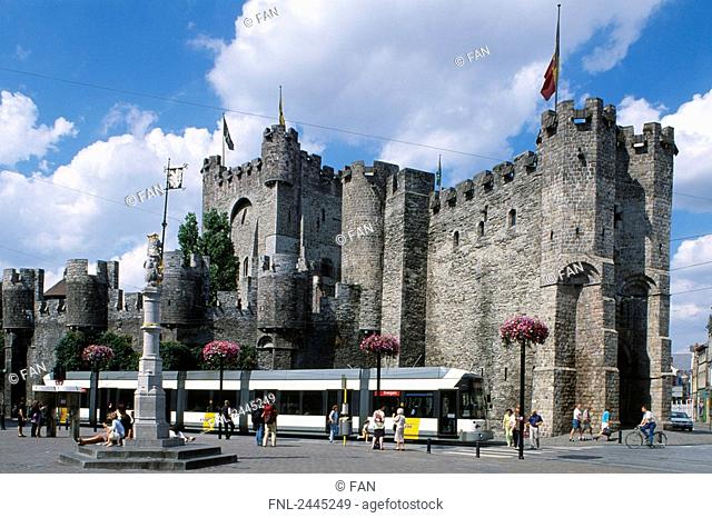 Castle in fort, Gravensteen, Ghent, Flanders, Belgium