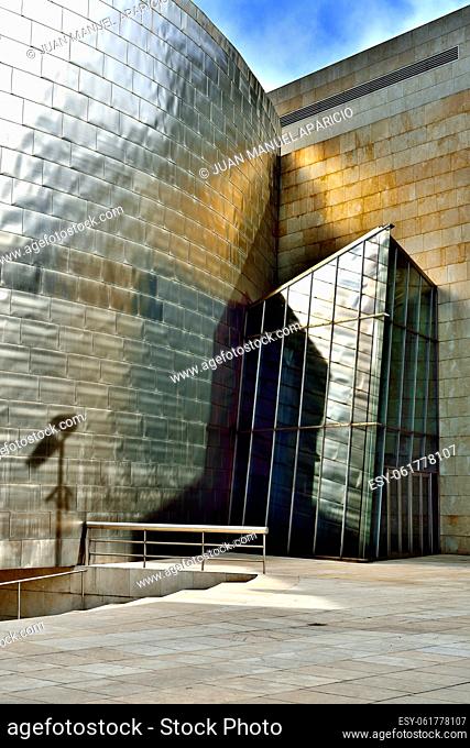 Detail of museum Guggenheim Bilbao