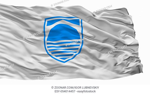 Mostar City Flag, Country Bosnia Herzegovina, Isolated On White Background