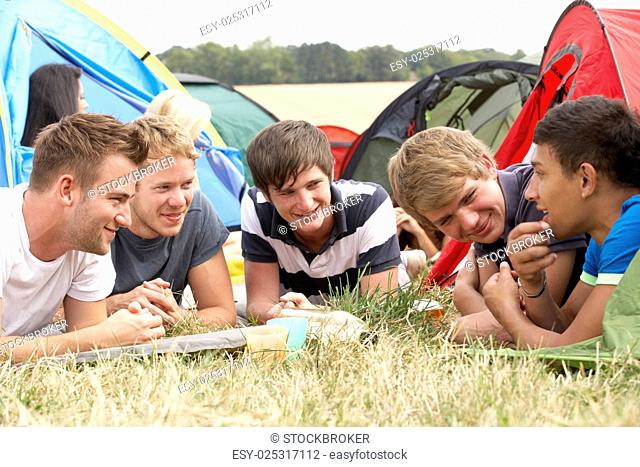 Young people on camping trip