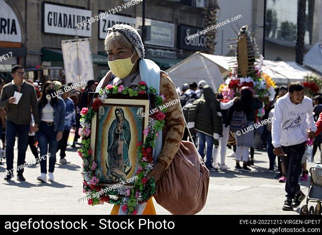 December 12, 2022, Mexico City, Mexico: Thousands of pilgrims arrive at the Basilica of Guadalupe to celebrate the Virgin of Guadalupe on the 491st anniversary...