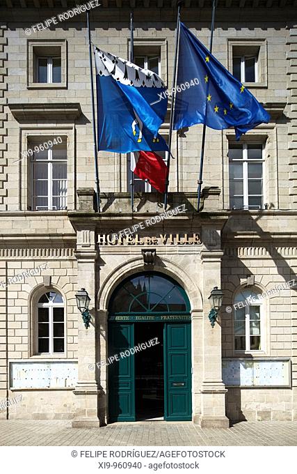 City Hall, town of Quimper, departament of Finistere, region of Brittany, France