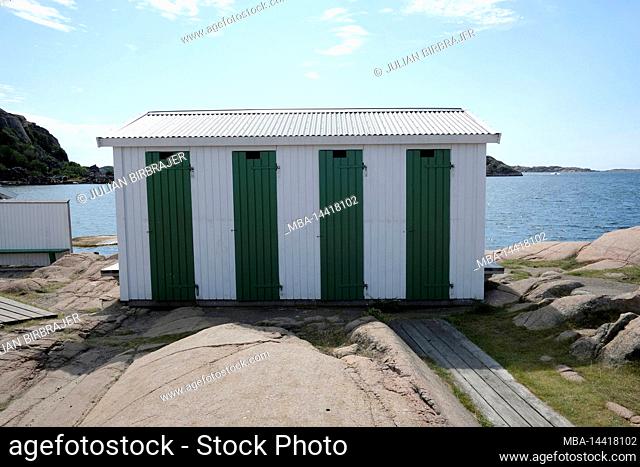 Sweden, Bohuslän, Bovallstrand, bathhouse