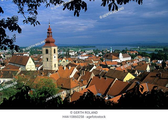 Slovenia, town, city, Old Town, view from the cast