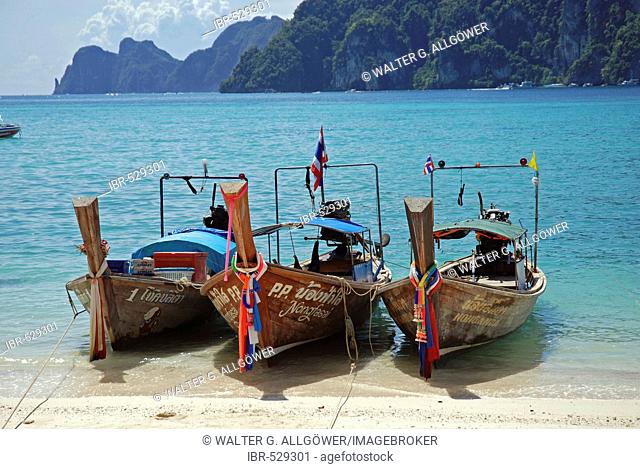 Longtailboats, Kho Phi Phi, Thailand, Asia
