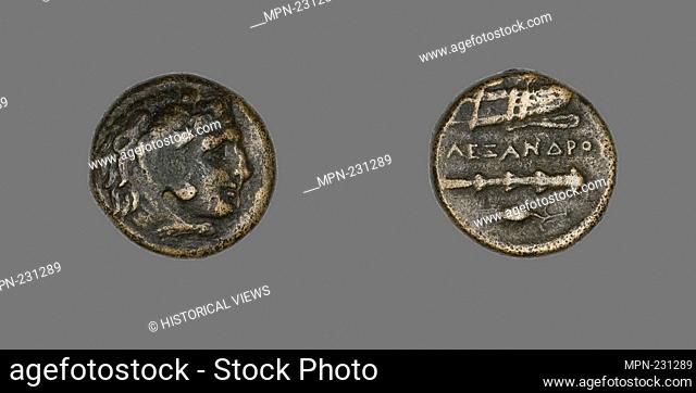Coin Depicting the Hero Herakles - 336/323 BC - Greek - Artist: Ancient Greek, Origin: Ancient Greece, Date: 336 BC–323 BC, Medium: Bronze, Dimensions: Diam