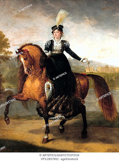 Antoine-Jean Gros. Equestrian portrait of Catherine of Wurtemberg Queen of Westphalia. Versailles Museum. .