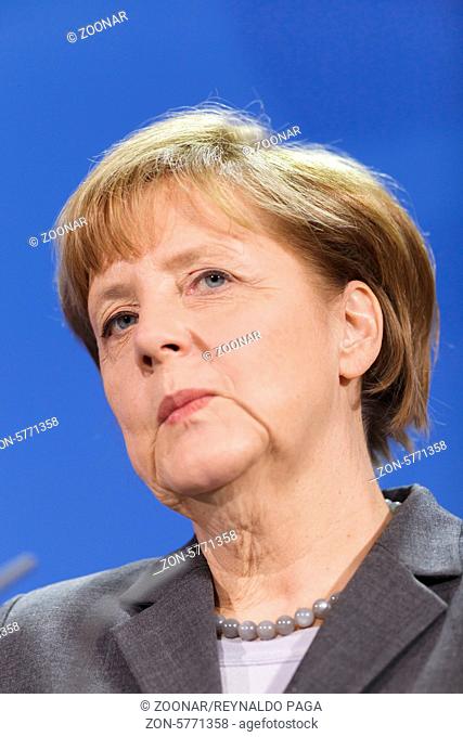 Berlin, Germany. March, 28th, 2014. Common press meeting of Chinese president Xi Jinping by German Chancellor Angela Merkel in the chancellor's office in Berlin