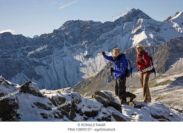 Walking in the Bundner Alps, in between Arosa and Lenzerheide, Graubunden, Switzerland