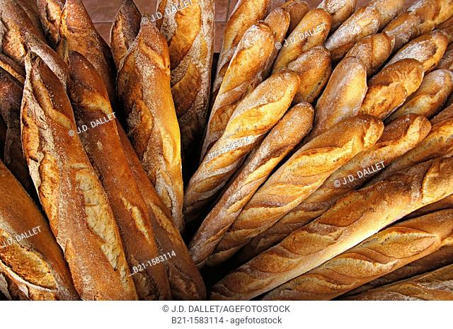 France-Aquitaine-Dordogne- 'Baguette'  french breads at Montpon Menesterol