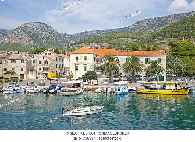 Harbour of the town of Bol, island of Brac, Adriatic Coast, Croatia, Europe