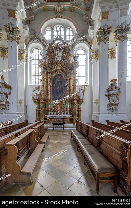 Germany, Bavaria, Steingaden, Wieskirche, interior shot, Unesco World Heritage Site