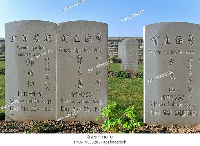 Noyelles-sur-Mer Chinese cemetery, Noyelles-sur-Mer, Somme, Picardy, France, Europe