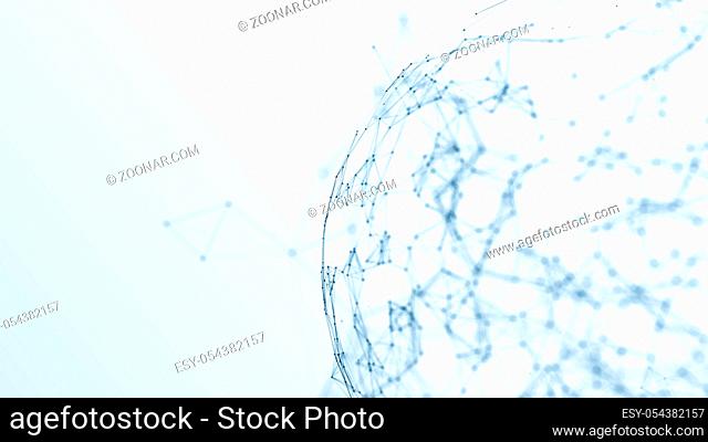 Abstract polygonal space low poly background with connecting dots and lines. Connection structure. 3d rendering