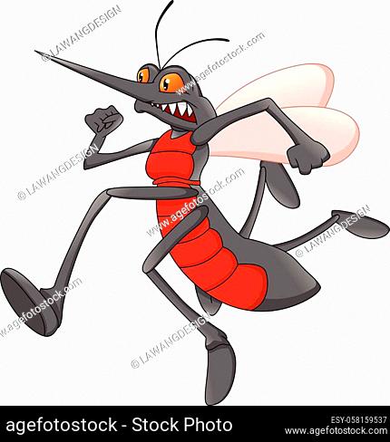 A cartoon illustration of an angry Mosquito, Stock Vector, Vector And Low  Budget Royalty Free Image. Pic. ESY-056407178 | agefotostock