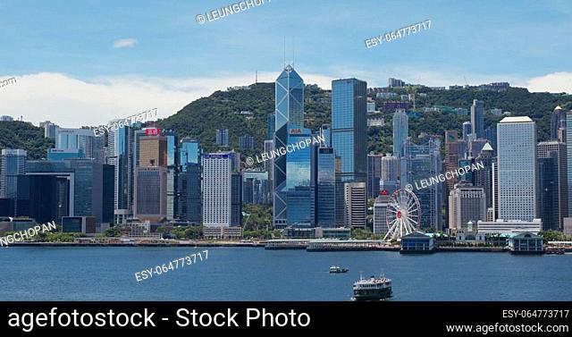 Victoria Harbor, Hong Kong, 24 July 2020: Hong Kong city