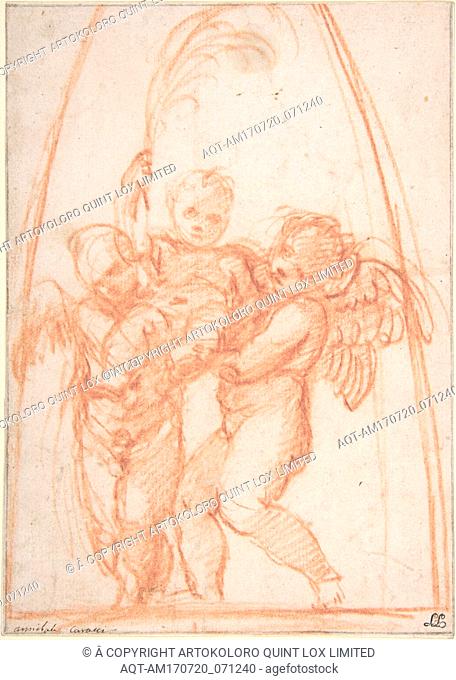 Anteros Victorious, 1560â€“1609, Red chalk, sheet: 8 13/16 x 6 1/4 in. (22.4 x 16 cm), Drawings, Annibale Carracci (Italian, Bologna 1560â€“1609 Rome)
