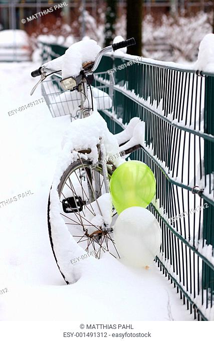 Winter Bike with Balloons
