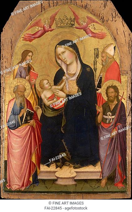 Madonna and Child with Saints John the Evangelist, John the Baptist, James of Compostela and Nicholas of Bari. Gaddi, Agnolo (1350-1396)
