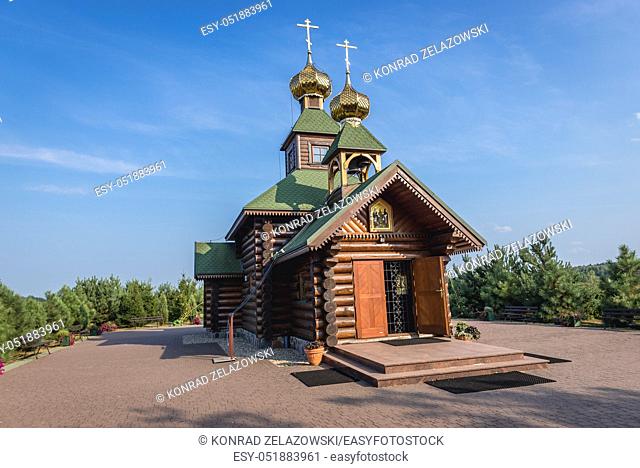 New church in Saint Anthony and Theodosius of Kiev monastic community called skete in Odrynki village in Podlaskie Voivodeship of Poland