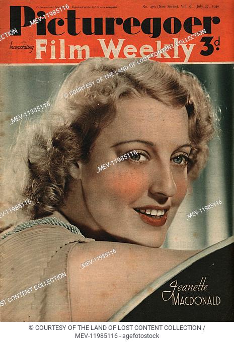 Picturegoer July 27, 1940 No. 479 Vol. 9 - Front Cover, Movie Star, Jeanette Macdonald