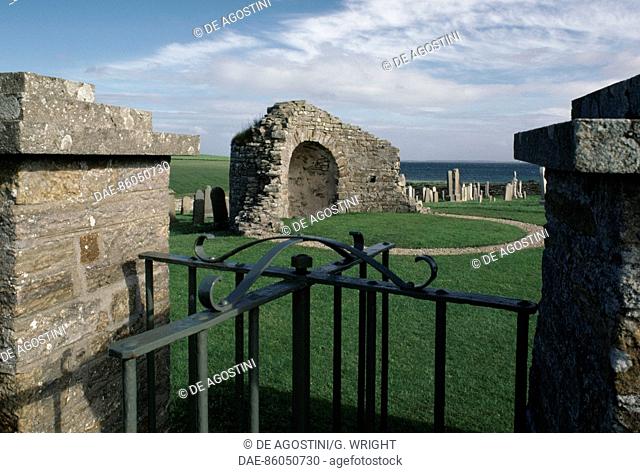 Ruins of the Orphir Round Kirk (Church), Mainland, Orkney Islands, Scotland, United Kingdom, 11th-12th century