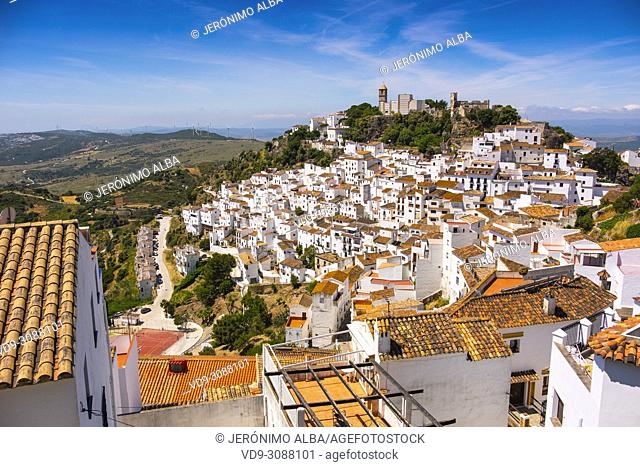 White village of Casares. Costa del Sol, Málaga province. Andalusia, Southern Spain Europe