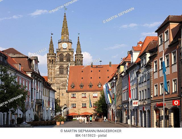 Martin-Luther-Platz square, City Hall, Church of St. Gumbertus, Ansbach, Middle Franconia, Franken, Bavaria, Germany, Europe
