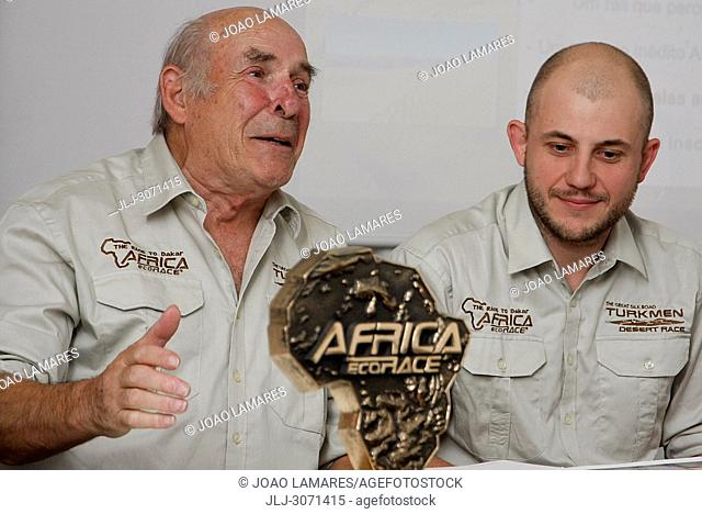 Africa Eco Race press conference: Rene Metge talk about The Race to Dakar with Anthony Schlesser interest. Photo JoaoLamares