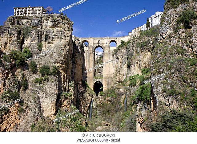 Spain, Andalusia, Ronda, Puente Nueve at El Tajo