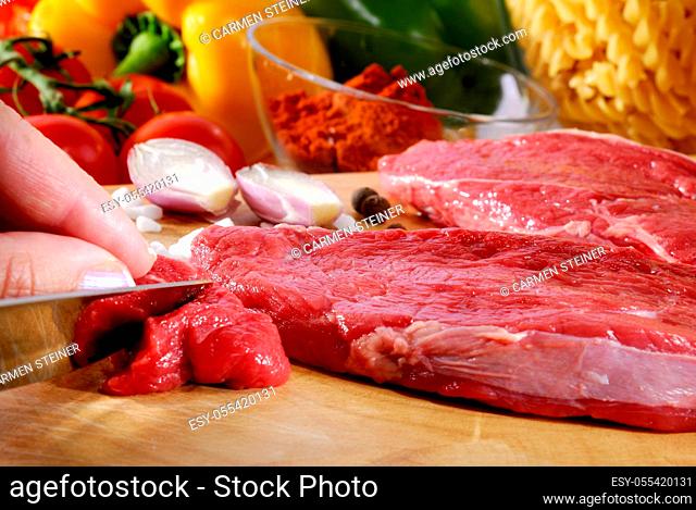 cooking, cutting, meat preparation