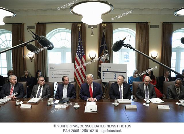 United States President Donald J. Trump speaks during a Cabinet Meeting at the White House in Washington, DC on October 21, 2019