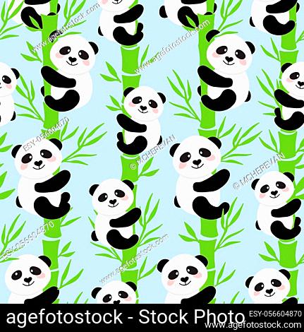 Cartoon Panda on Bamboo trees seamless pattern background, Stock Vector,  Vector And Low Budget Royalty Free Image. Pic. ESY-056604870 | agefotostock