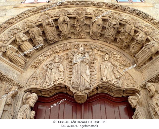 Detail of Portal del Colegio de San Jerónimo. Santiago de Compostela (Coruña) Spain