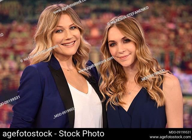 Italian naturalized Russian actress and TV presenter Natasha Stefanenko and her daughter Sasha Sabbioni guests of the Rai Estate in diretta broadcast