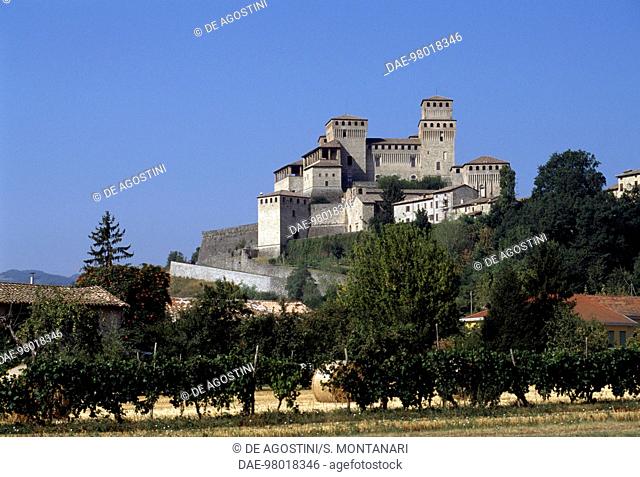 View of the Castle of Torrechiara, 1448-1460, Langhirano, Emilia-Romagna. Italy, 15th century