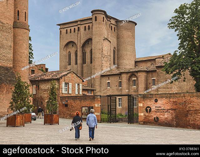 Albi, Tarn Department, France. Palais de la Berbie, formerly the Bishops' Palace of Albi, now the Toulouse-Lautrec Museum