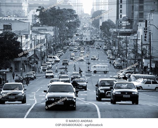 a car traffic at curitiba streets