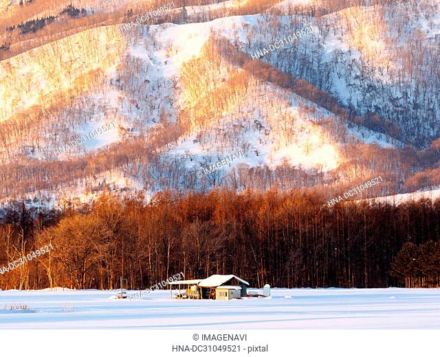 Hidaka mountain range in winter