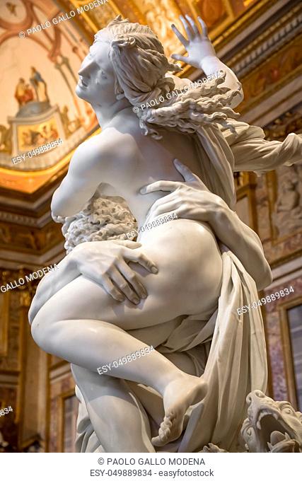 ROME, ITALY - AUGUST 24, 2018: Gian Lorenzo Bernini masterpiece, The Rape of Prosperina, dated 1622