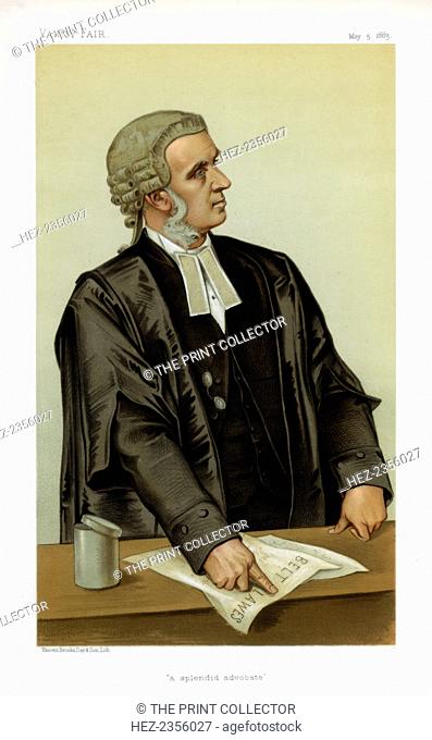 'A Splendid Advocate', 1883. Charles Russell QC MP, British lawyer and politician. Born in Newry, County Down, Russell (1832-1900) became a QC in 1872
