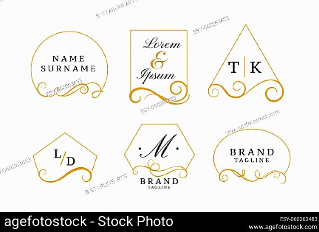 beautiful elegant logos or wedding monograms collection