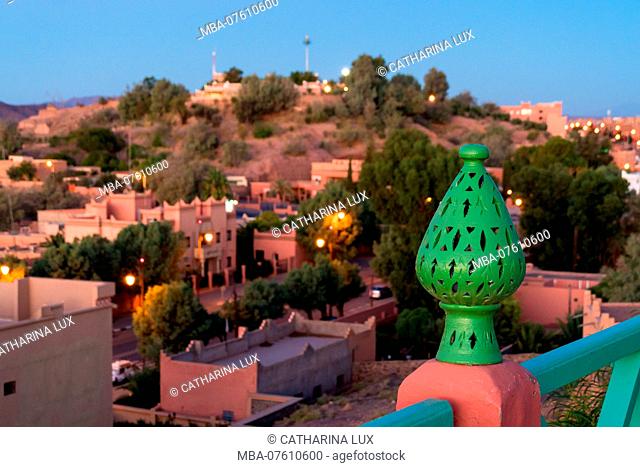 Morocco, High Atlas, Ouarzazate, blue hour, fence, ornamentation