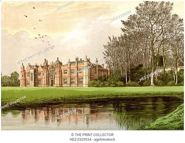 Hengrave Hall, Suffolk, home of the Gage family, c1880. A Tudor manor house originally built for Sir Thomas Kytson, a merchant and member of the Mercers Company