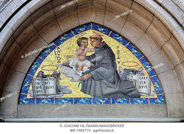 Mosaic on Sent Antuan Kilisesi church, St Antonio Kilisesi, Saint Antoine, Saint Anthony's Church, Istiklal Caddesi, Beyoglu district, Istanbul, Turkey