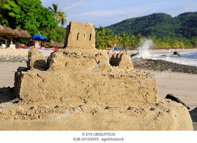 Playa la Ropa sandcastle on the beach