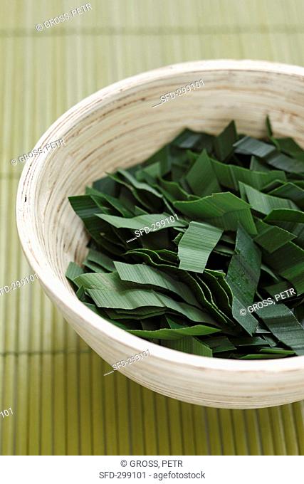 Chopped pandan leaves