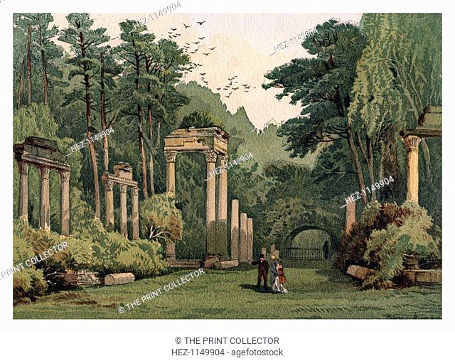 'Ruins in Windsor Park', 1880. A watercolour sketch from Windsor Castle and the Water-Way Thither by W H Davenport Adams, published by Marcus Ward and Co